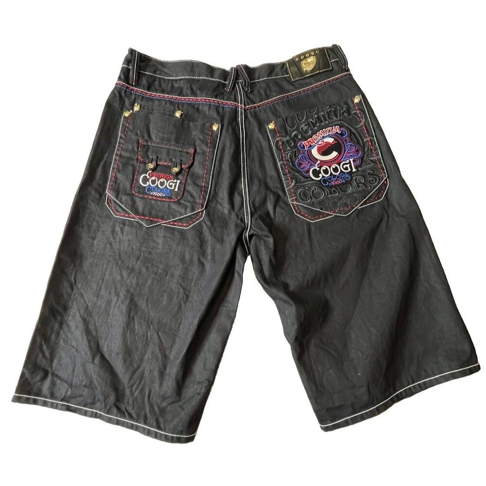 Coogi Vintage Y2K Jean Shorts Jorts Size 38 Baggy Premium Embroidered